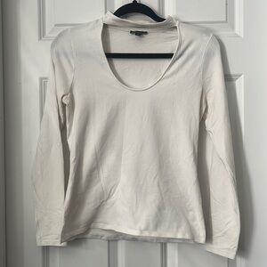 White Open neck Express Long Sleeve